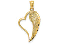 FJC Finejewelers 14k Yellow Gold Bright Cut Angel Wing In Heart Charm