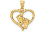 FJC Finejewelers 14k Yellow Gold Baby Feet In A Heart Charm