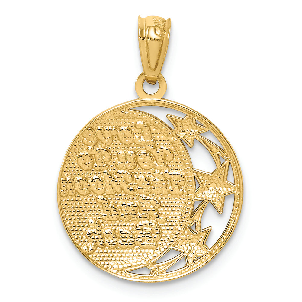 FJC Finejewelers 14k Yellow Gold with Rhodium Moon Star Charm
