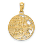 FJC Finejewelers 14k Yellow Gold with Rhodium Moon Star Charm
