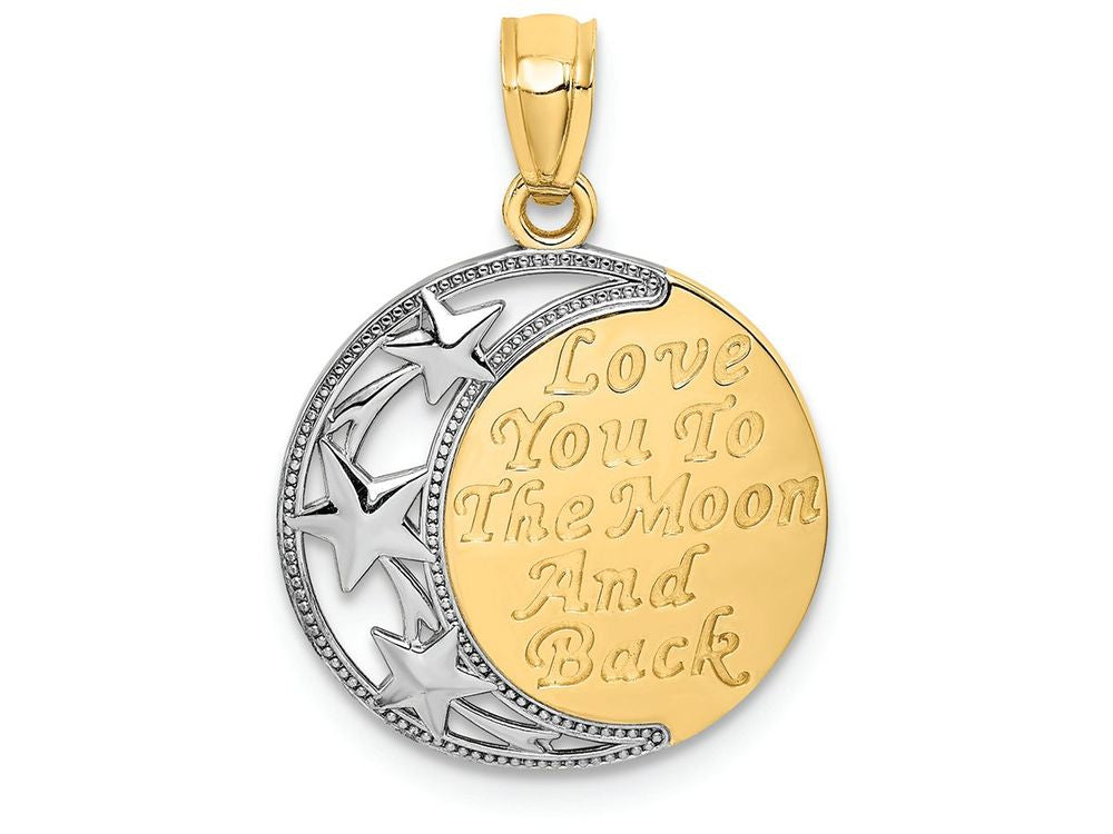 FJC Finejewelers 14k Yellow Gold with Rhodium Moon Star Charm