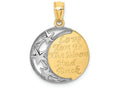 FJC Finejewelers 14k Yellow Gold with Rhodium Moon Star Charm