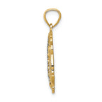 FJC Finejewelers 14k Yellow Gold White with Rhodium Bright Cut Owl On The Moon Charm
