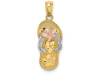 FJC Finejewelers 14k Tri Color Gold Plumeria Sandal Charm