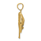 FJC Finejewelers 14k Yellow Gold Bright Cut White with Rhodium Baseball Bat Glove Ball Charm