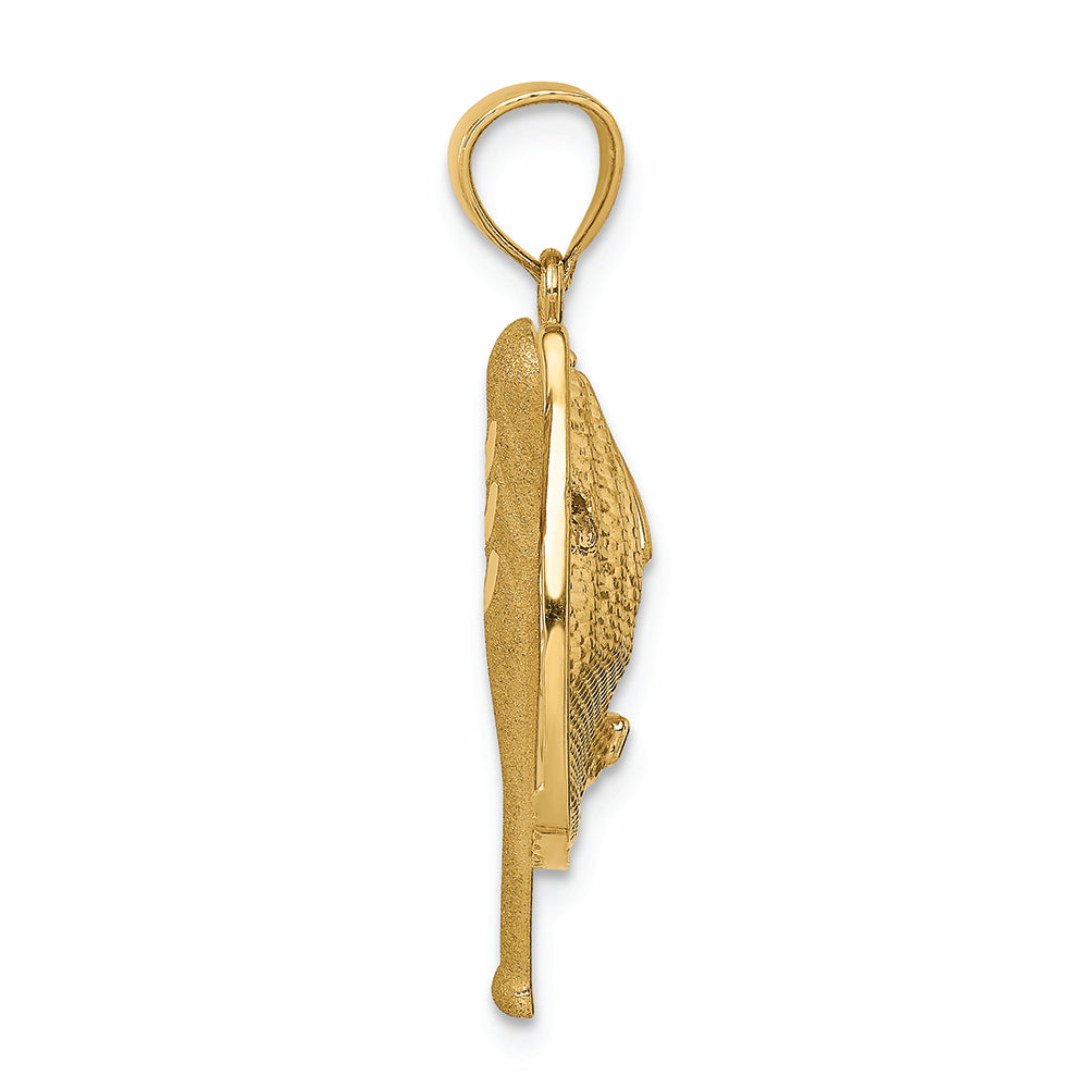 FJC Finejewelers 14k Yellow Gold Bright Cut White with Rhodium Baseball Bat Glove Ball Charm