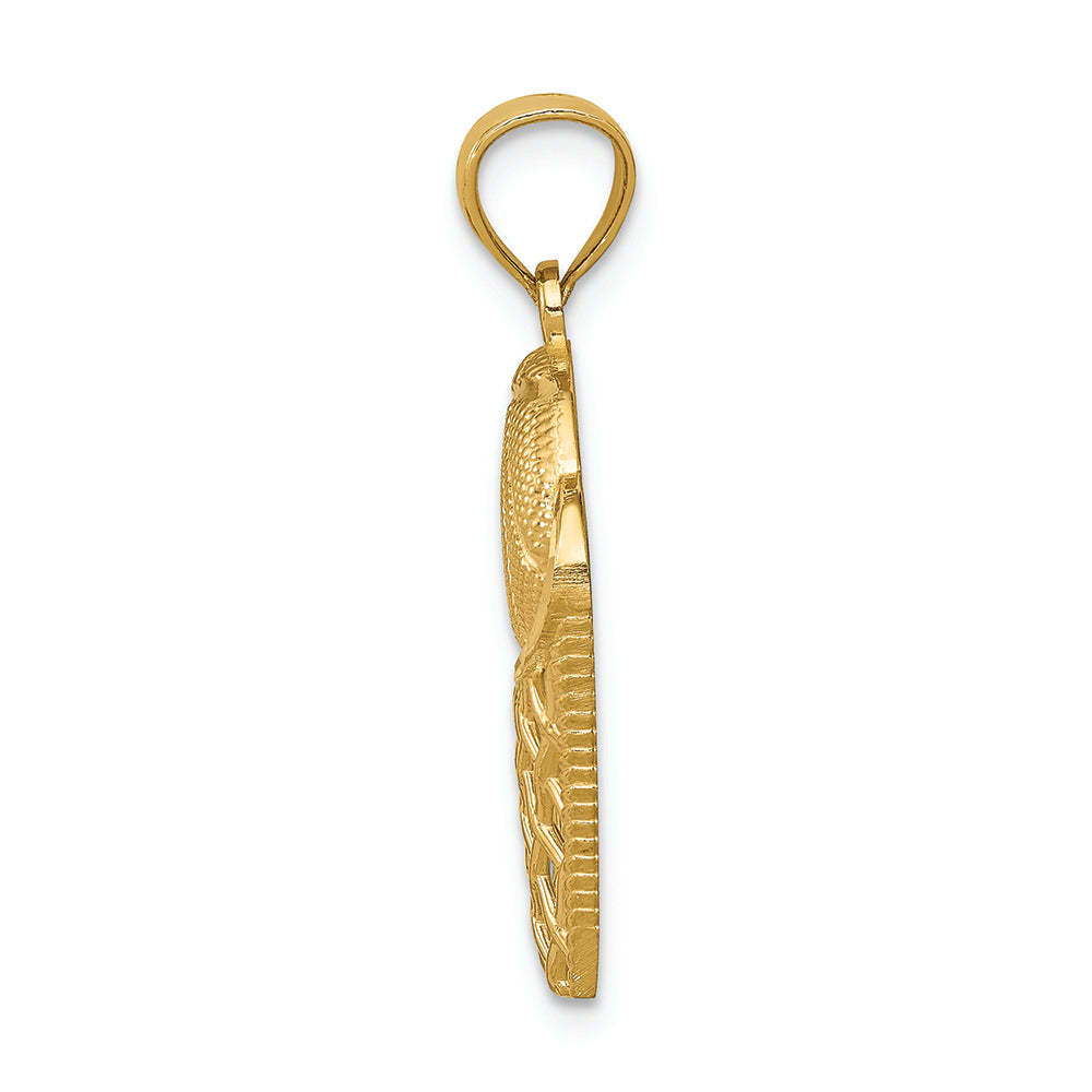 FJC Finejewelers 14k Yellow Gold Basketball In Hoop Charm