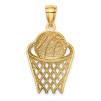 FJC Finejewelers 14k Yellow Gold Basketball In Hoop Charm