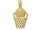 FJC Finejewelers 14k Yellow Gold Basketball In Hoop Charm