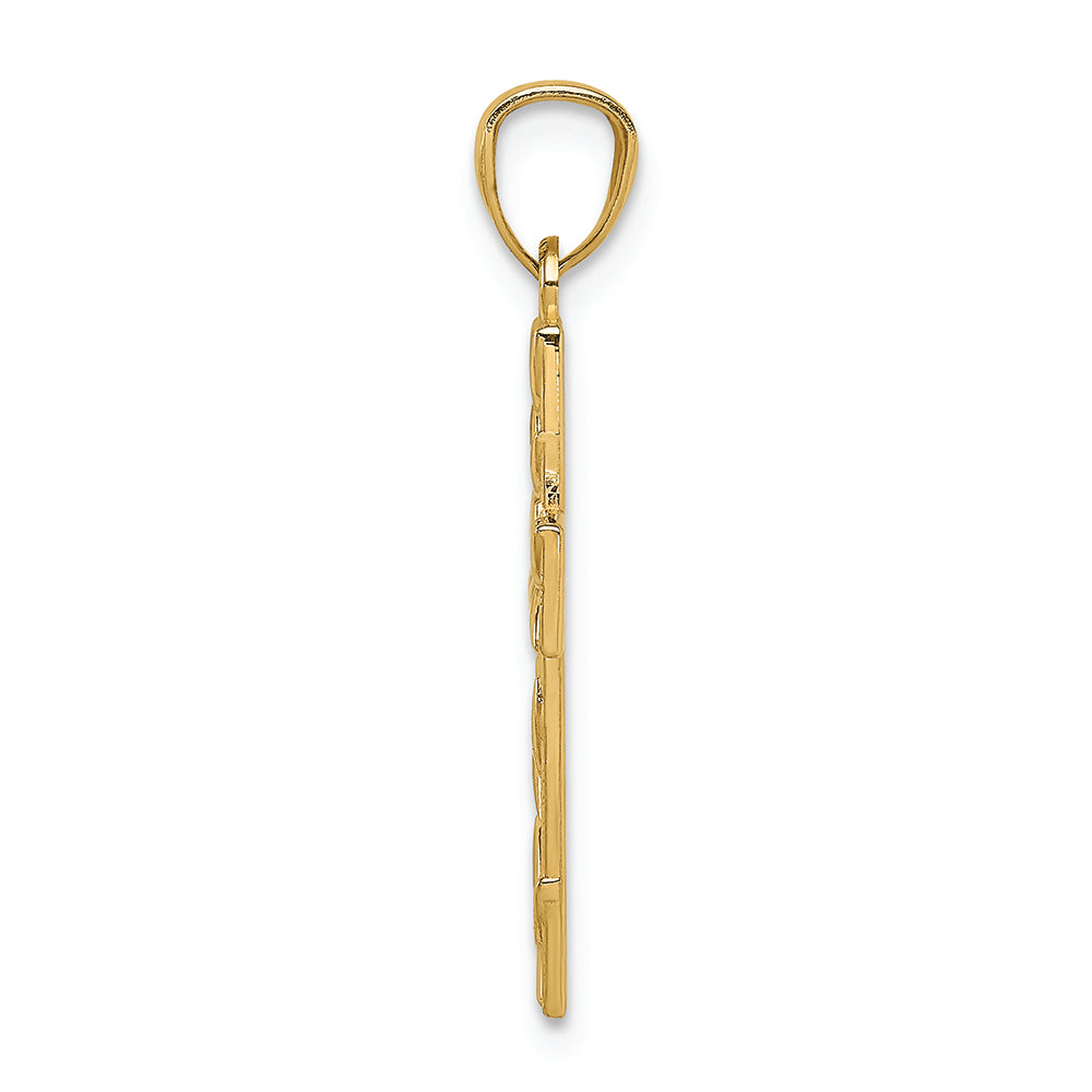 FJC Finejewelers 14k Yellow Gold Leaf Cross Charm