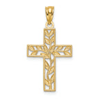 FJC Finejewelers 14k Yellow Gold Leaf Cross Charm