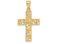 FJC Finejewelers 14k Yellow Gold Leaf Cross Charm