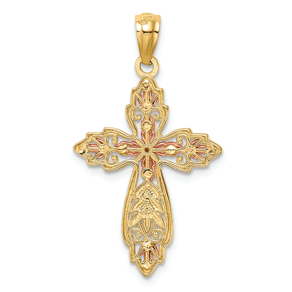 FJC Finejewelers 14k Two-tone Gold Cross Charm