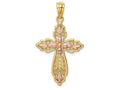 FJC Finejewelers 14k Two-tone Gold Cross Charm
