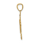 FJC Finejewelers 14k Yellow Gold White with Rhodium Bright Cut Cross Charm