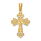 FJC Finejewelers 14k Yellow Gold White with Rhodium Bright Cut Cross Charm