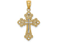 FJC Finejewelers 14k Yellow Gold White with Rhodium Bright Cut Cross Charm