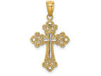FJC Finejewelers 14k Yellow Gold White with Rhodium Bright Cut Cross Charm