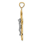 FJC Finejewelers 14k Two-tone Gold Florentine Crucifix Charm