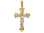 FJC Finejewelers 14k Two-tone Gold Florentine Crucifix Charm
