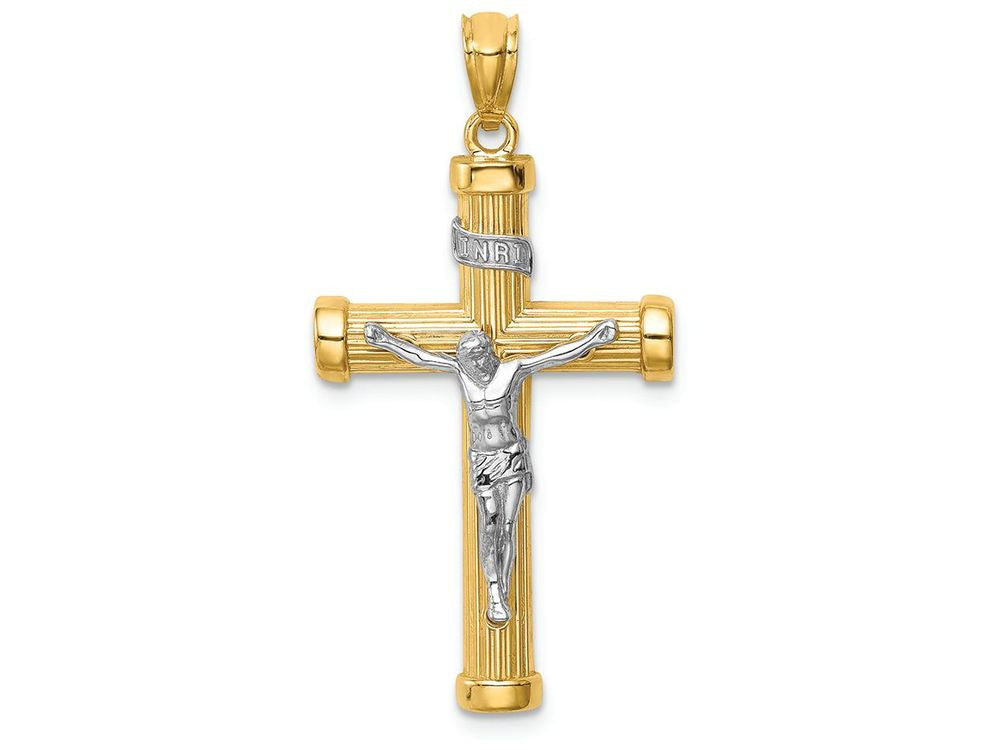 FJC Finejewelers 14k Two-tone Gold with Rhodium Inri Crucifix Charm
