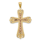FJC Finejewelers 14 Kt Tri Color Gold with with Rhodium Crucifix Charm