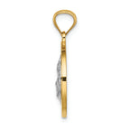 FJC Finejewelers 14k Yellow Gold White with Rhodium Jesus Medal Charm