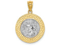 FJC Finejewelers 14k Yellow Gold White with Rhodium Jesus Medal Charm