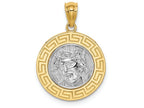 FJC Finejewelers 14k Yellow Gold White with Rhodium Jesus Medal Charm