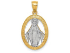 FJC Finejewelers 14k Yellow Gold White with Rhodium Polished Miraculous Metal Charm