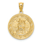 FJC Finejewelers 14k Yellow Gold White with Rhodium Saint Christopher Medal Charm