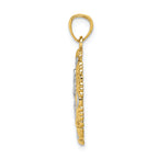 FJC Finejewelers 14k Yellow Gold White with Rhodium Saint Christopher Medal Charm