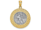 FJC Finejewelers 14k Yellow Gold White with Rhodium Saint Christopher Medal Charm