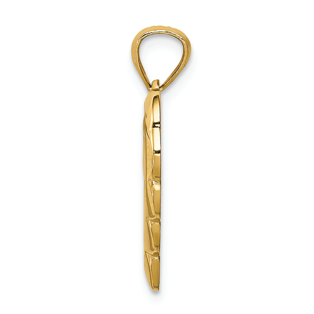 FJC Finejewelers 14k Yellow Gold Angel In Heart Charm