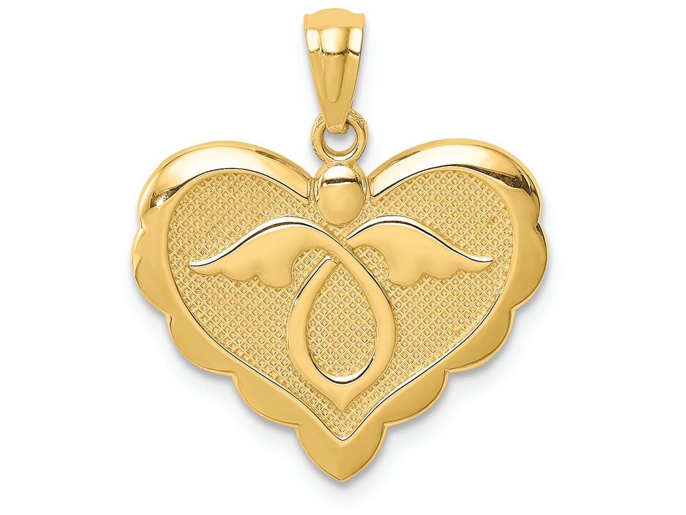 FJC Finejewelers 14k Yellow Gold Angel In Heart Charm