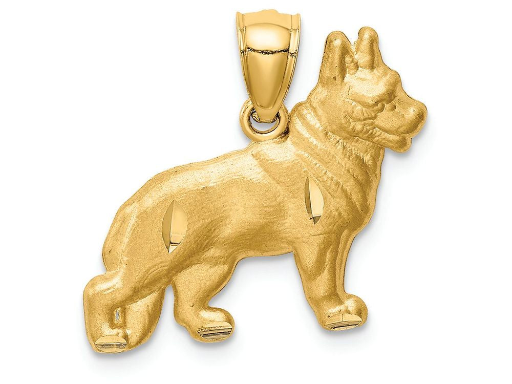 FJC Finejewelers 14k Yellow Gold Bright Cut German Shepard Charm