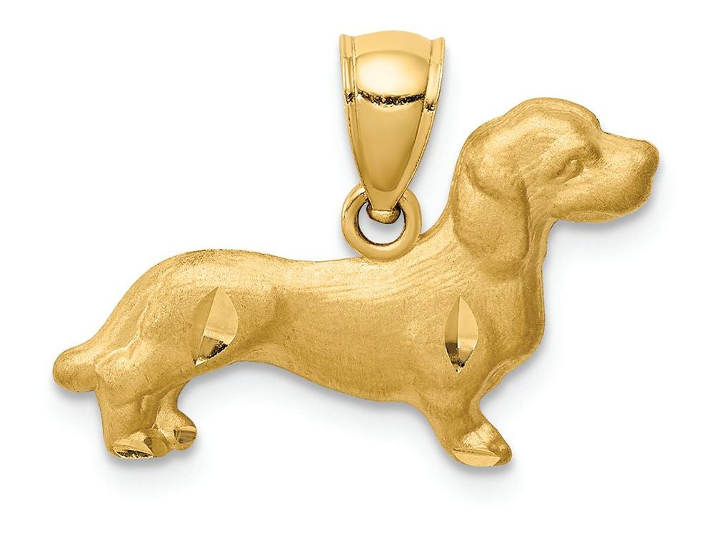 FJC Finejewelers 14k Yellow Gold Bright Cut Dachshund Charm