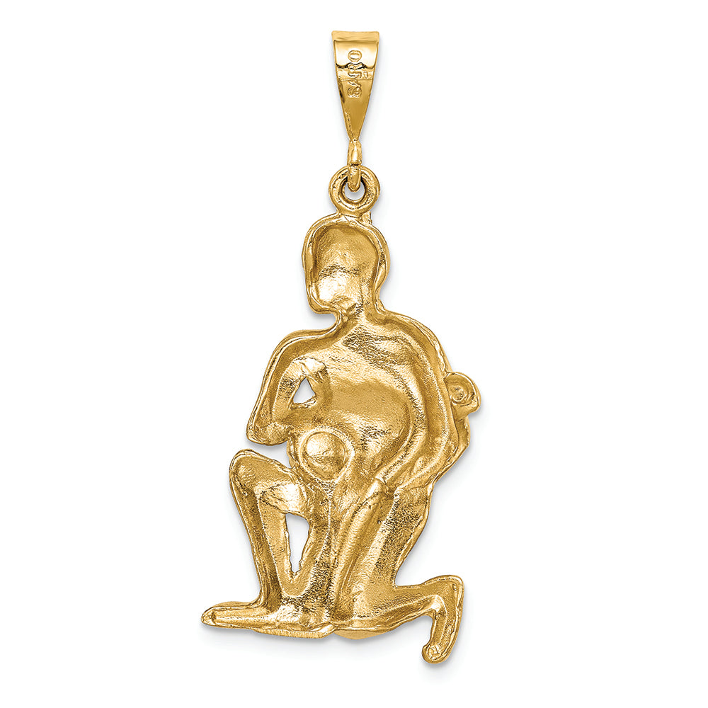 FJC Finejewelers 14k Yellow Gold Satin Aquarius Zodiac Charm
