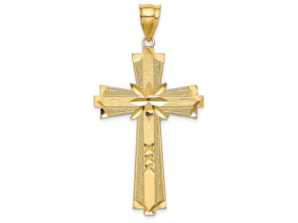 FJC Finejewelers 14k Yellow Gold Bright Cut Cross Charm