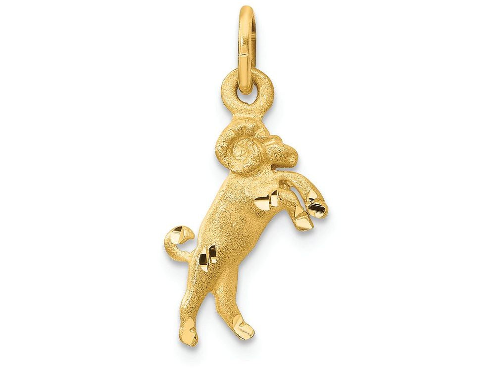FJC Finejewelers 14k Yellow Gold Satin Aries Zodiac Charm