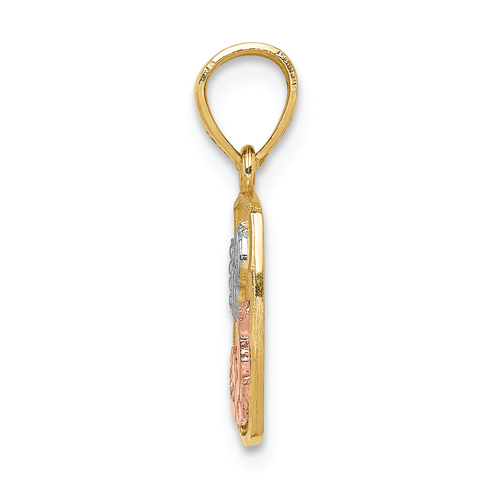 FJC Finejewelers 14k Two-tone Gold with Rhodium Baptism Charm