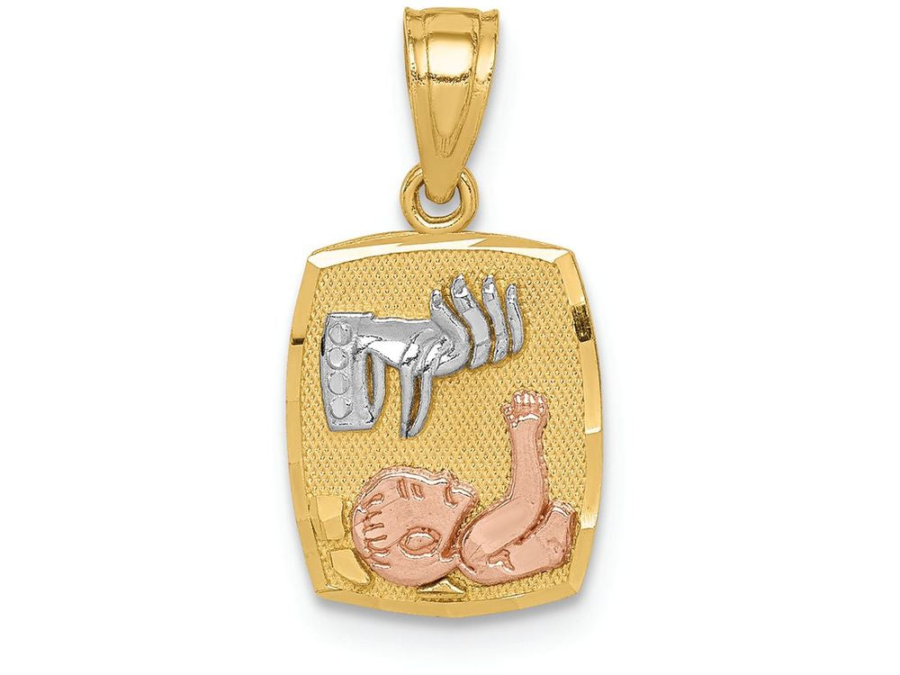 FJC Finejewelers 14k Two-tone Gold with Rhodium Baptism Charm