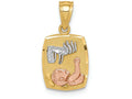 FJC Finejewelers 14k Two-tone Gold with Rhodium Baptism Charm