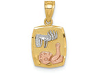 FJC Finejewelers 14k Two-tone Gold with Rhodium Baptism Charm