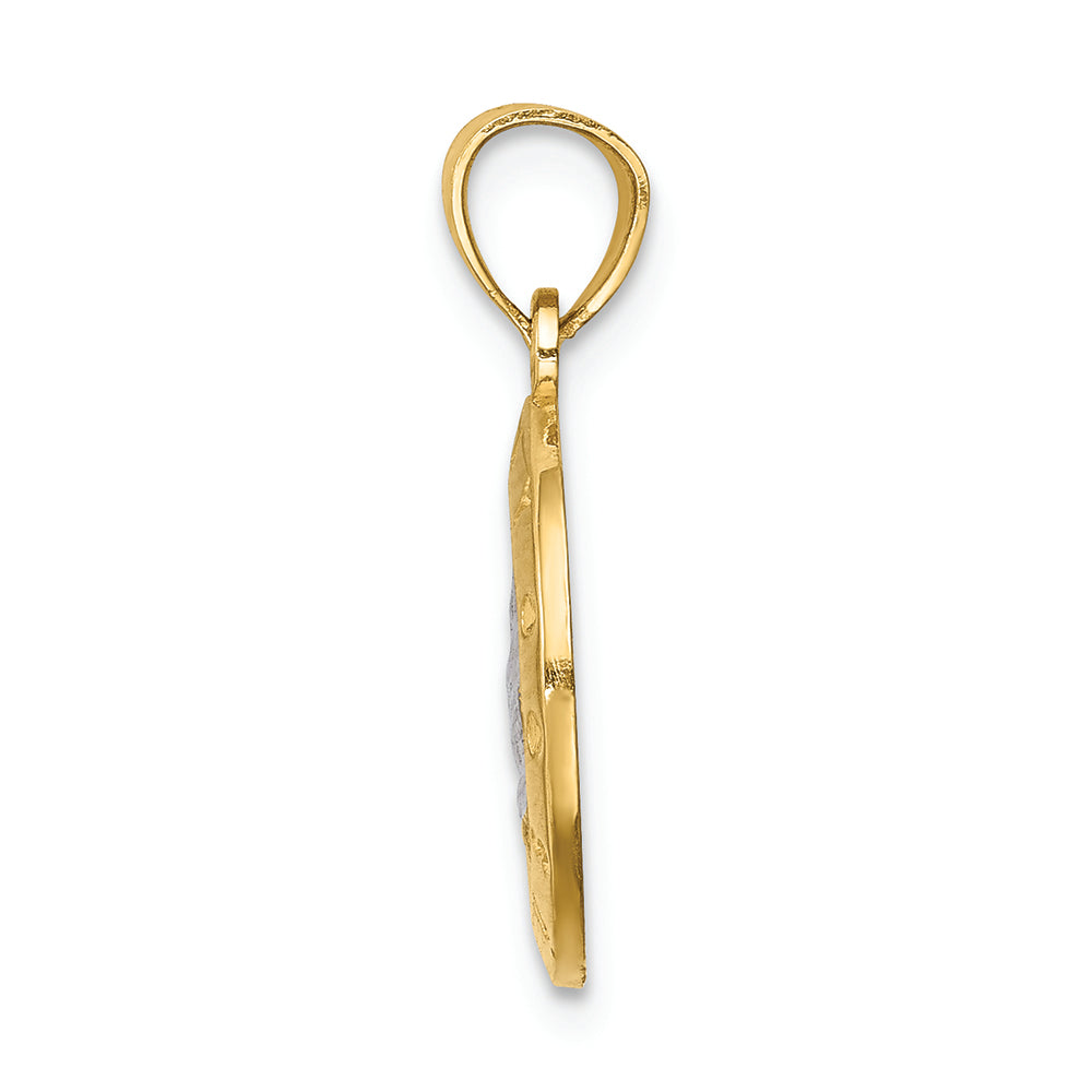 FJC Finejewelers 14k Yellow Gold with with Rhodium Praying Hands Charm