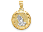 FJC Finejewelers 14k Yellow Gold with with Rhodium Praying Hands Charm