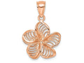 FJC Finejewelers 14k Rose Gold Beaded And Polished Plumeria Flower Charm