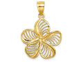 FJC Finejewelers 14k Yellow Gold Plumeria Flower Charm