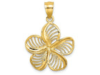 FJC Finejewelers 14k Yellow Gold Plumeria Flower Charm