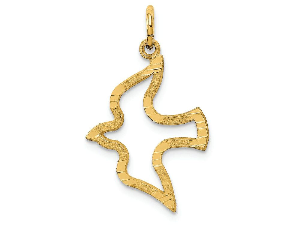 FJC Finejewelers 14k Yellow Gold Satin Bright Cut Dove Charm